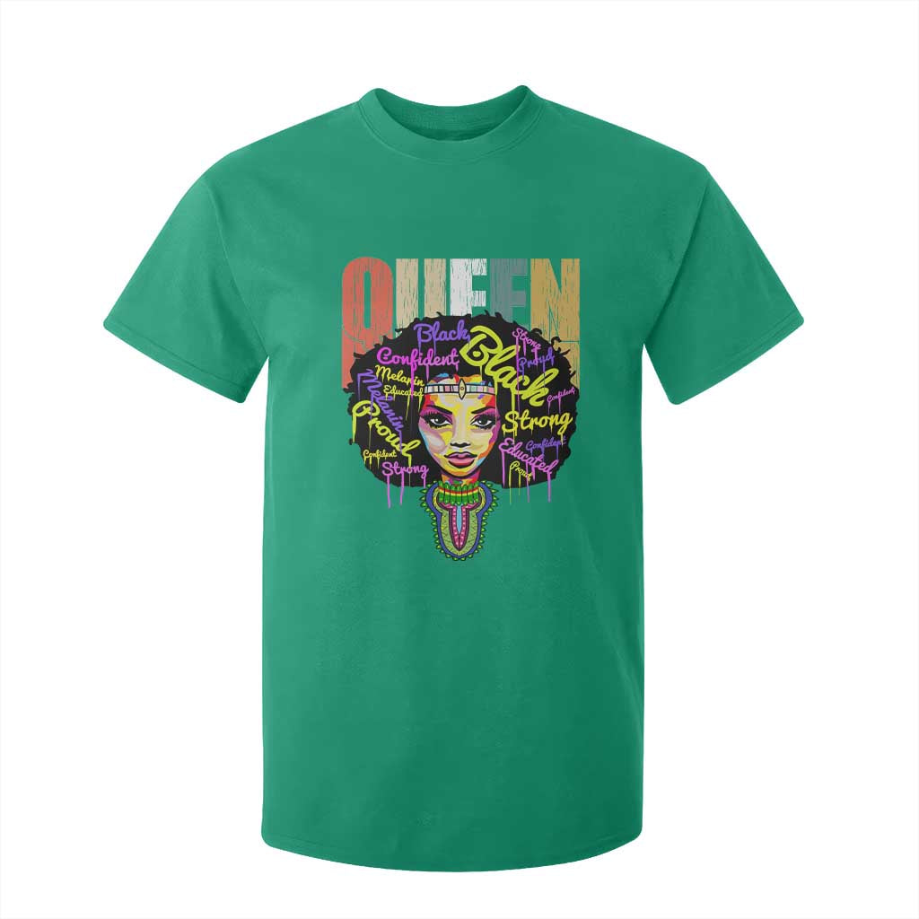 Black Queen T Shirt For Kid Proud Melanin Strong Educated Retro Vintage