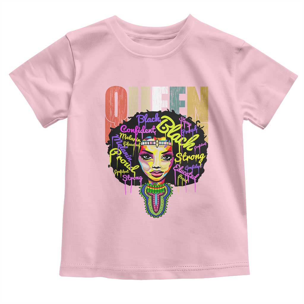 Black Queen Toddler T Shirt Proud Melanin Strong Educated Retro Vintage