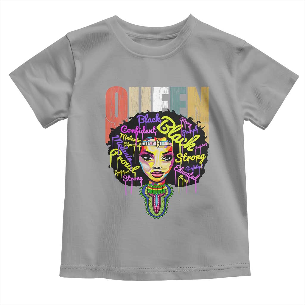 Black Queen Toddler T Shirt Proud Melanin Strong Educated Retro Vintage