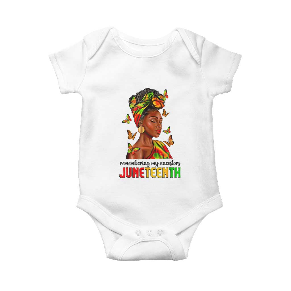 Black Women Baby Onesie Remembering My Ancestors Juneteenth Celebration