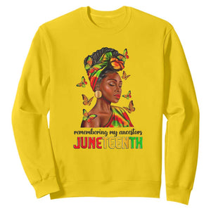 Black Women Sweatshirt Remembering My Ancestors Juneteenth Celebration