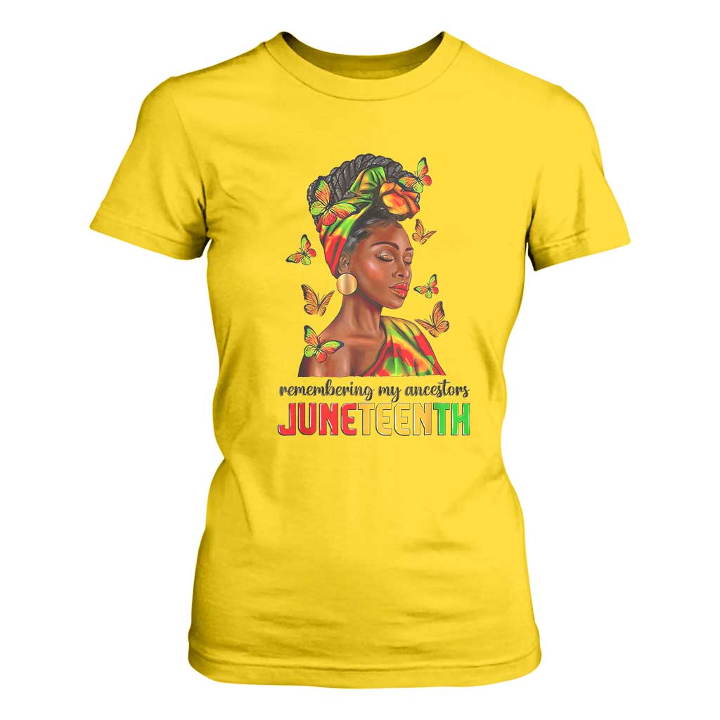 Black Women T Shirt For Women Remembering My Ancestors Juneteenth Celebration