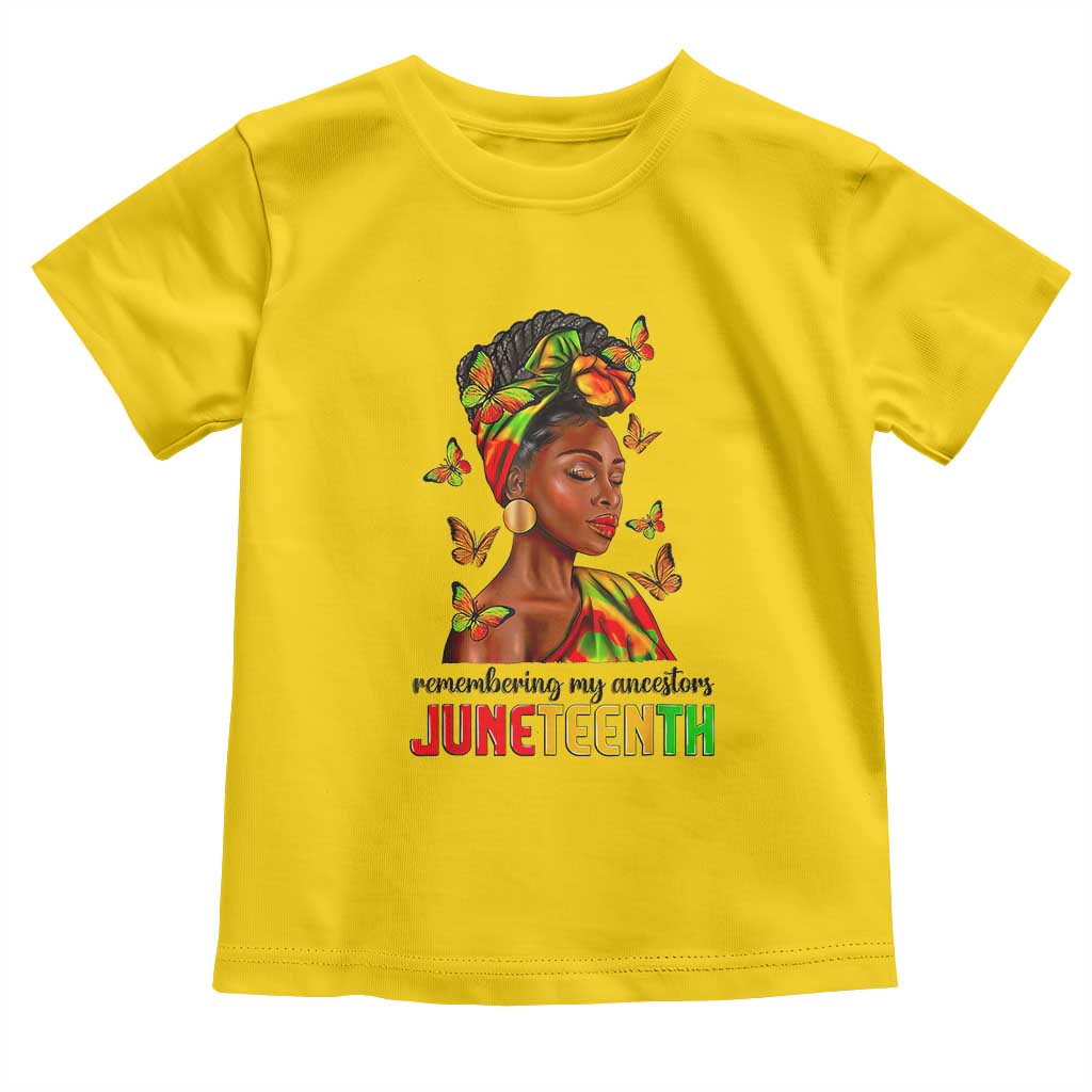 Black Women Toddler T Shirt Remembering My Ancestors Juneteenth Celebration
