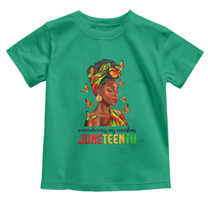 Black Women Toddler T Shirt Remembering My Ancestors Juneteenth Celebration