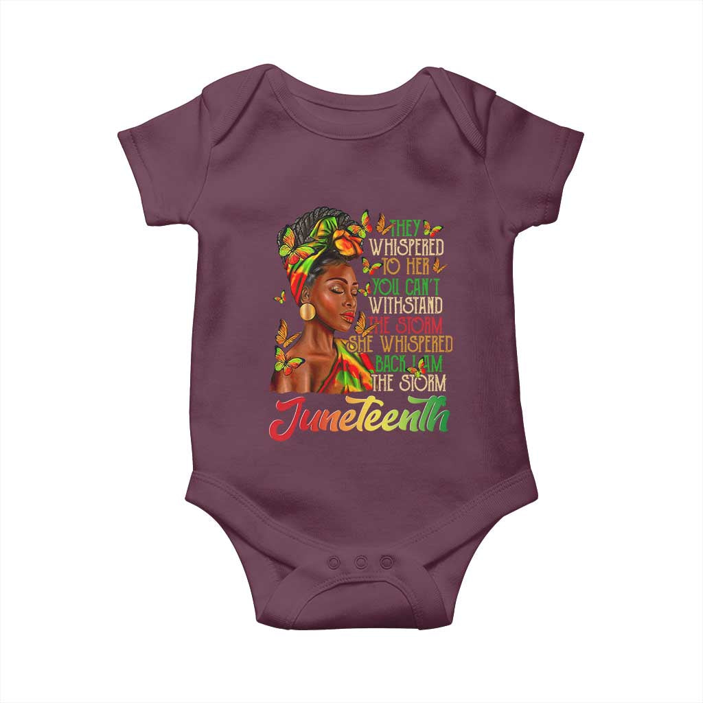 Juneteenth Black Women Baby Onesie I Am The Storm Black History Month