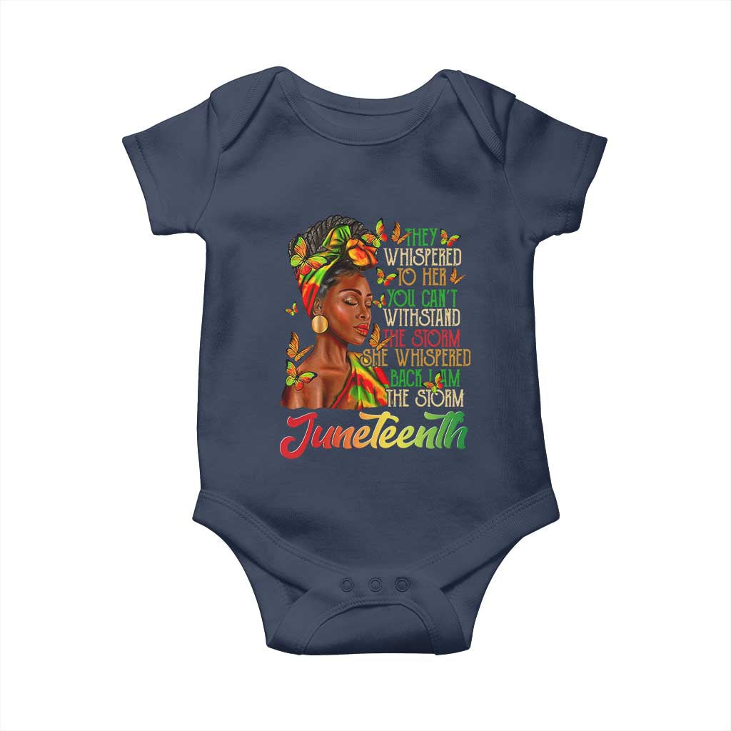 Juneteenth Black Women Baby Onesie I Am The Storm Black History Month