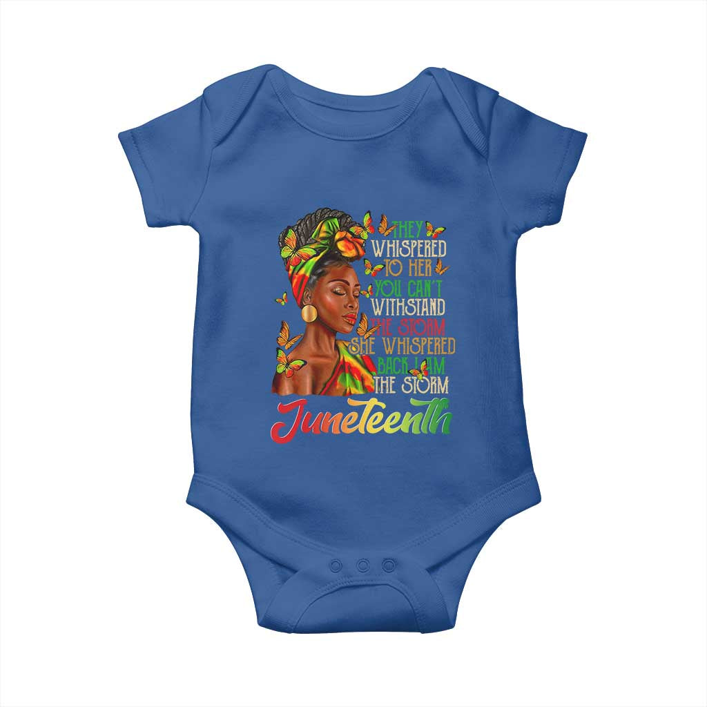 Juneteenth Black Women Baby Onesie I Am The Storm Black History Month