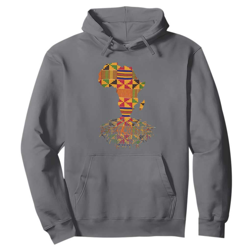 My Roots Black History Hoodie With Traditional Kente and Africa Map