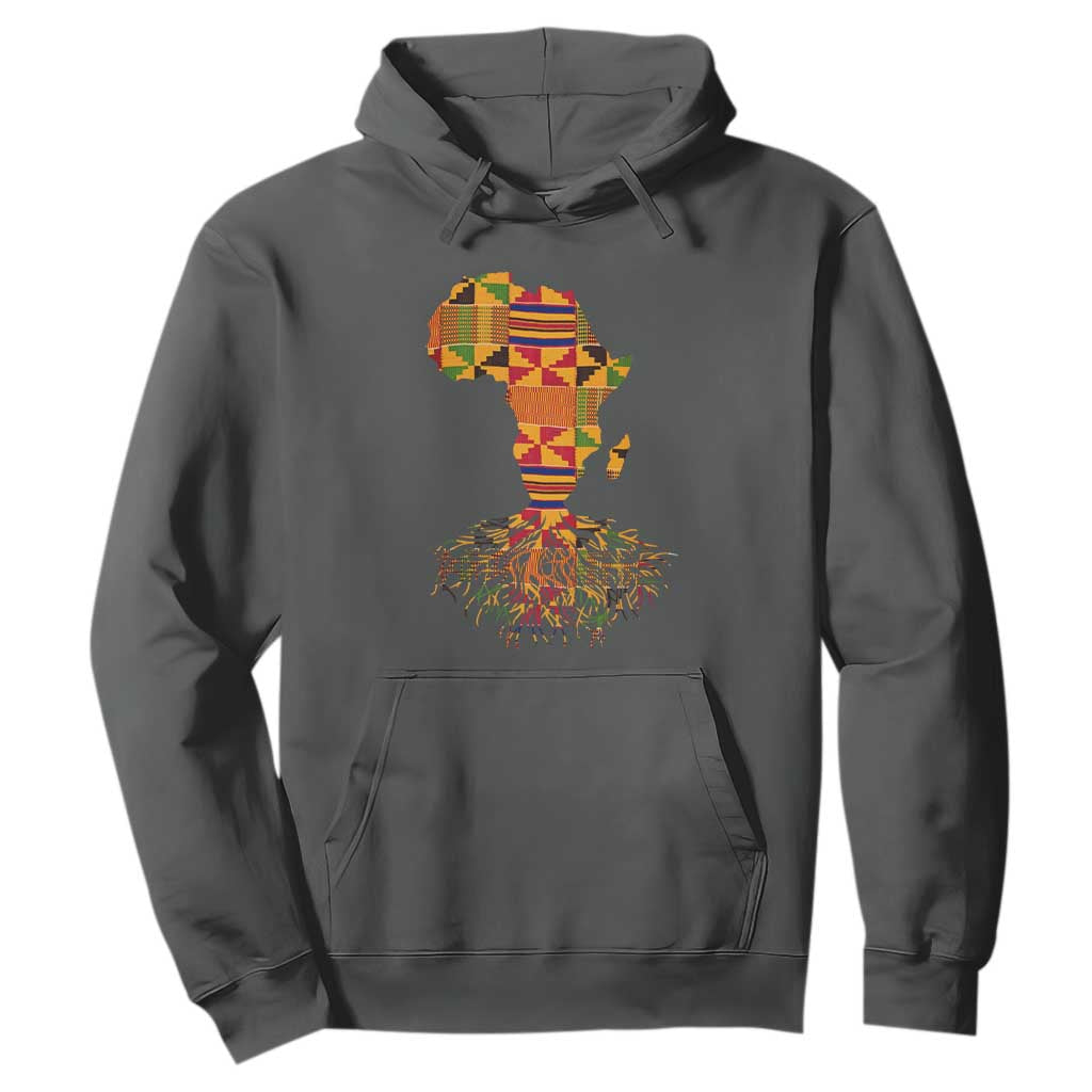 My Roots Black History Hoodie With Traditional Kente and Africa Map