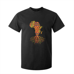 My Roots Black History T Shirt For Kid With Traditional Kente and Africa Map