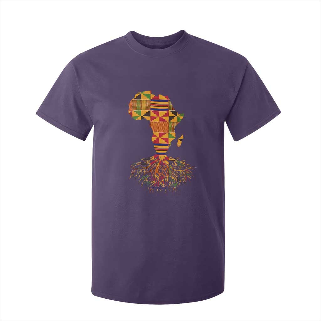My Roots Black History T Shirt For Kid With Traditional Kente and Africa Map