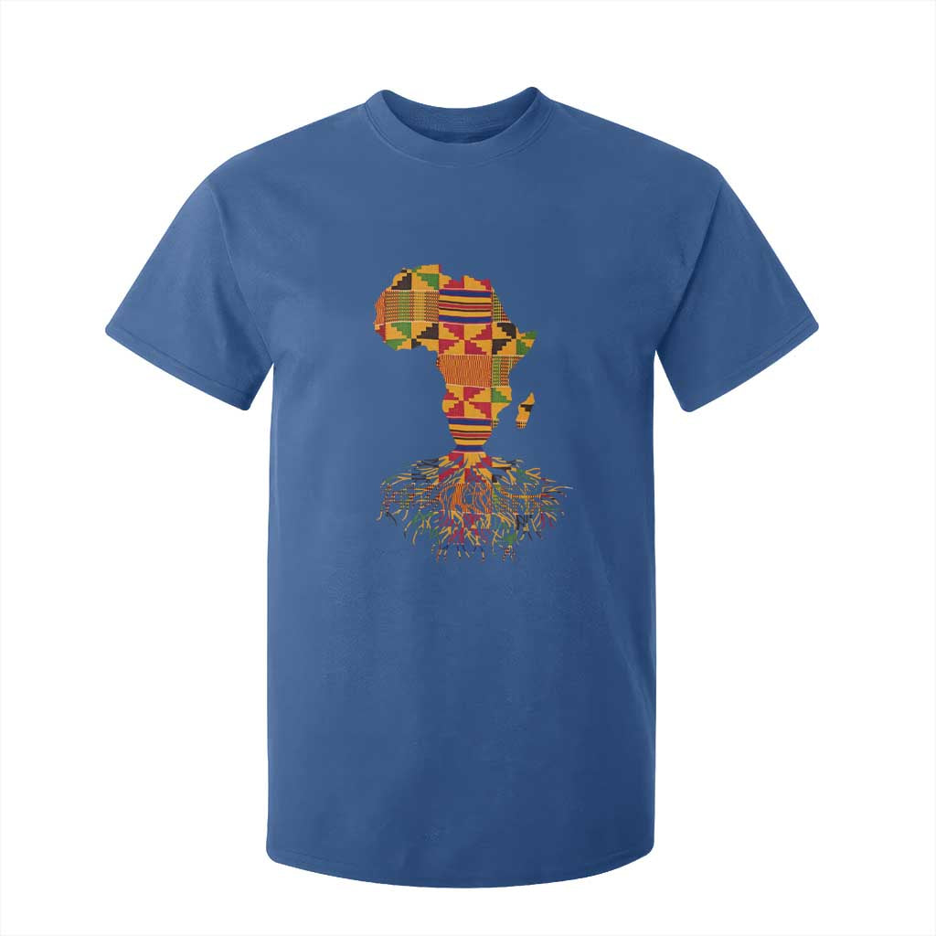 My Roots Black History T Shirt For Kid With Traditional Kente and Africa Map