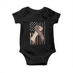 Black American Baby Onesie US Flag Holding Hands