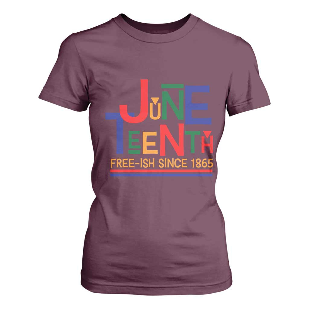 Free Ish Since 1865 T Shirt For Women Juneteenth Celebration Retro