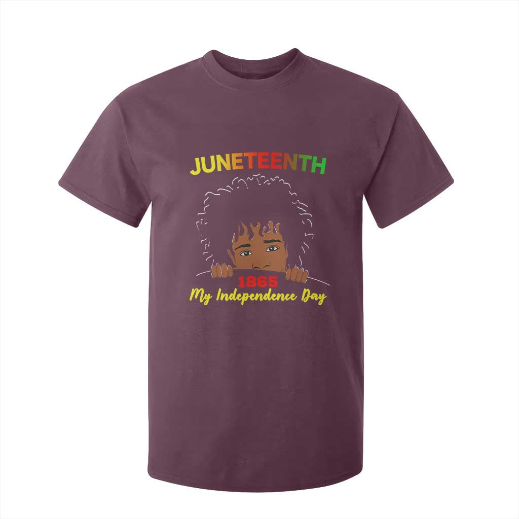 Celebrate Juneteenth Independence T Shirt For Kid Teen Youth Afro Locs Black Boy