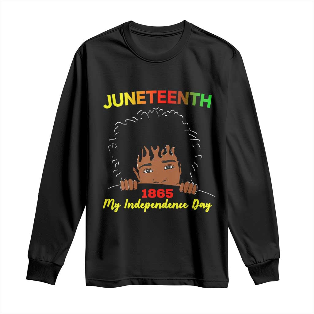 Celebrate Juneteenth Independence Long Sleeve Shirt Teen Youth Afro Locs Black Boy