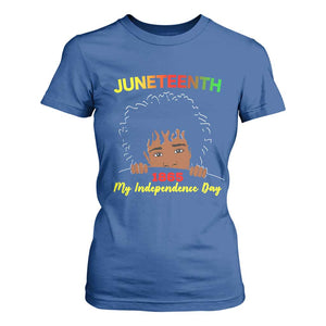 Celebrate Juneteenth Independence T Shirt For Women Teen Youth Afro Locs Black Boy