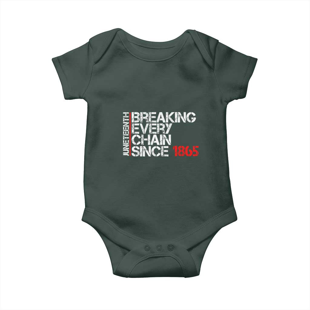 Juneteenth Breaking Every Chain Baby Onesie Since 1865
