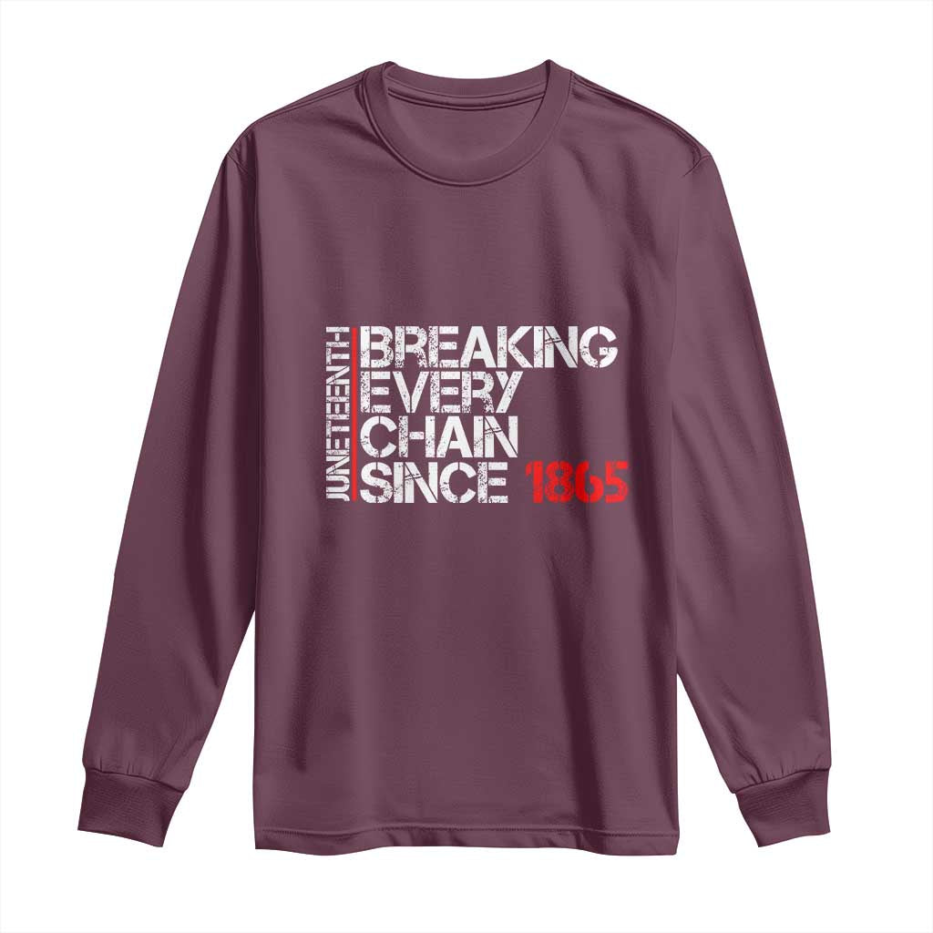Juneteenth Breaking Every Chain Long Sleeve Shirt Since 1865