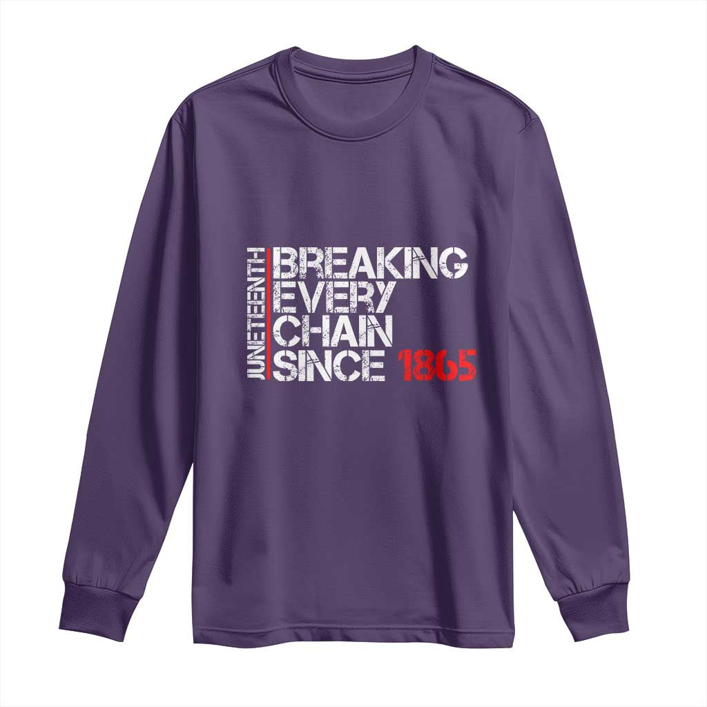 Juneteenth Breaking Every Chain Long Sleeve Shirt Since 1865
