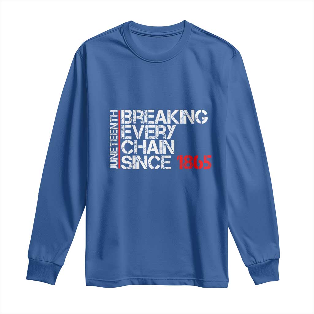 Juneteenth Breaking Every Chain Long Sleeve Shirt Since 1865