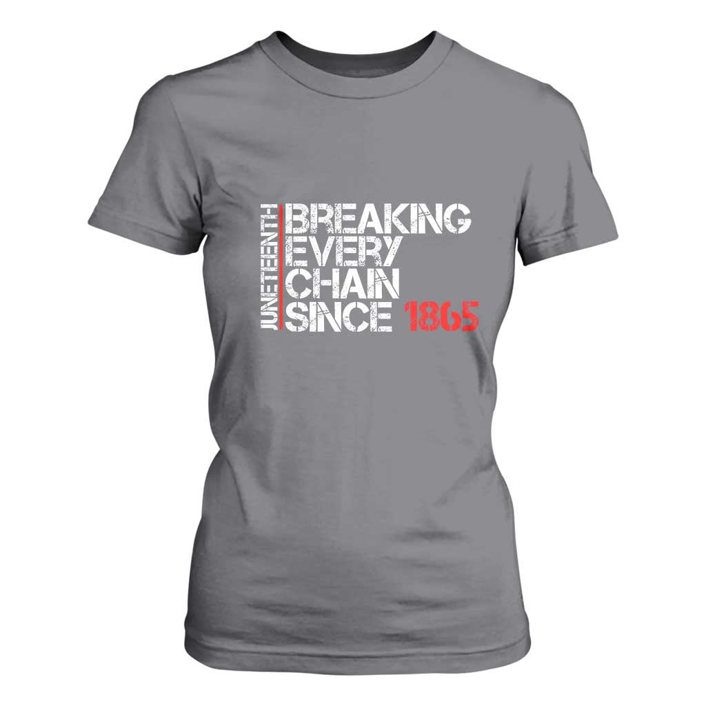 Juneteenth Breaking Every Chain T Shirt For Women Since 1865