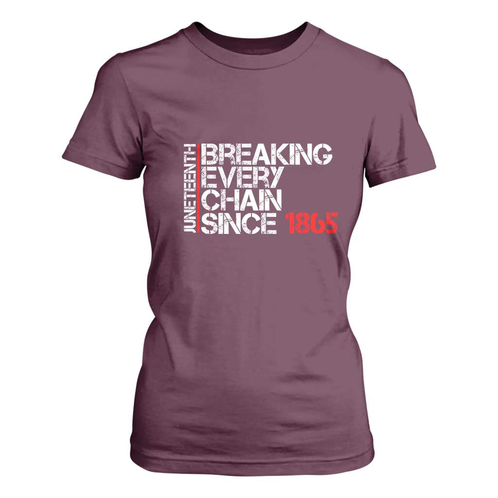 Juneteenth Breaking Every Chain T Shirt For Women Since 1865