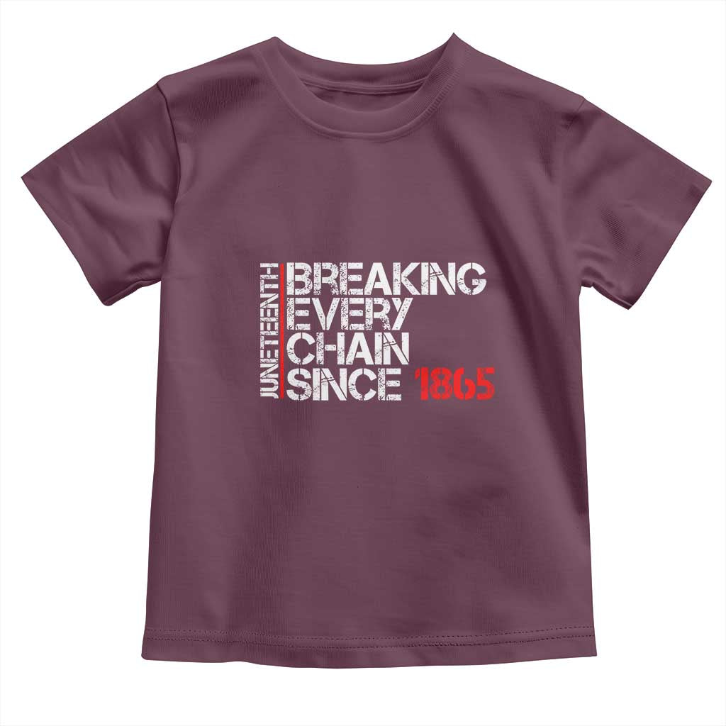 Juneteenth Breaking Every Chain Toddler T Shirt Since 1865