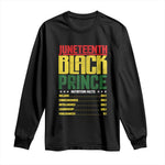 Juneteenth Black Prince Nutrition Facts Long Sleeve Shirt