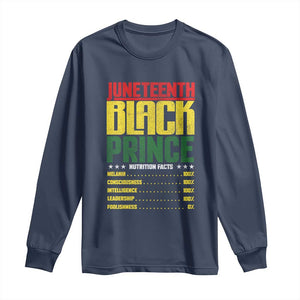 Juneteenth Black Prince Nutrition Facts Long Sleeve Shirt