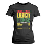 Juneteenth Black Prince Nutrition Facts T Shirt For Women