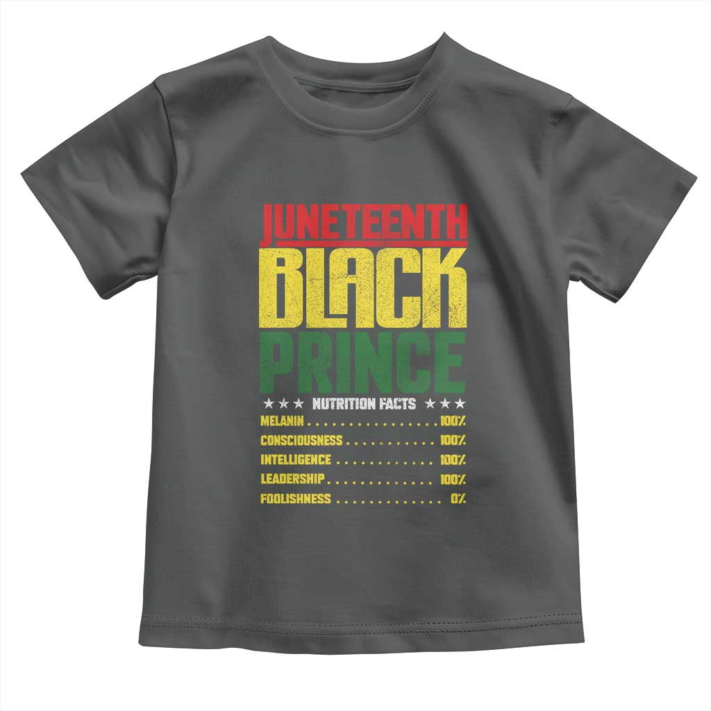 Juneteenth Black Prince Nutrition Facts Toddler T Shirt