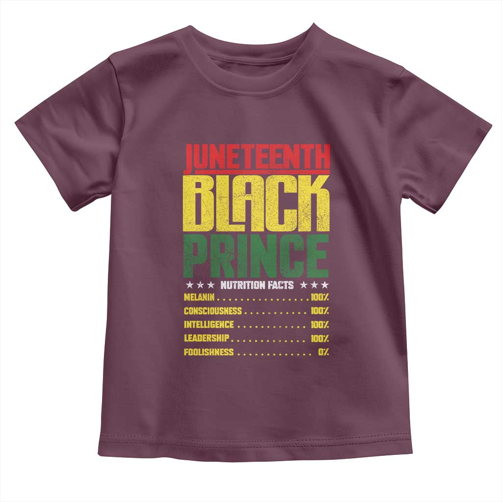 Juneteenth Black Prince Nutrition Facts Toddler T Shirt