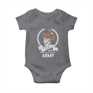 Black US Women Veteran Baby Onesie - Proud Female Military Army Girl