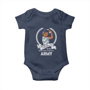 Black US Women Veteran Baby Onesie - Proud Female Military Army Girl