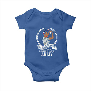 Black US Women Veteran Baby Onesie - Proud Female Military Army Girl