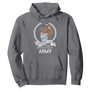 Black US Women Veteran Hoodie - Proud Female Military Army Girl