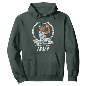 Black US Women Veteran Hoodie - Proud Female Military Army Girl