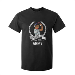 Black US Women Veteran T Shirt For Kid - Proud Female Military Army Girl