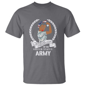 Black US Women Veteran T Shirt - Proud Female Military Army Girl