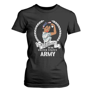 Black US Women Veteran T Shirt For Women - Proud Female Military Army Girl