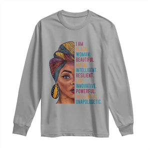 Black Woman Long Sleeve Shirt Beautiful Magic Intelligent Resilient Love African American Pride