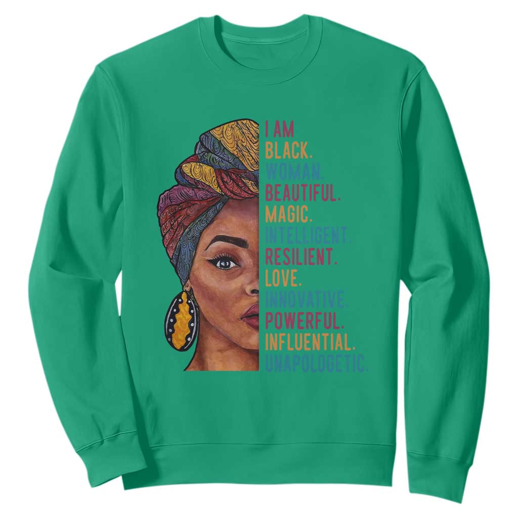 Black Woman Sweatshirt Beautiful Magic Intelligent Resilient Love African American Pride