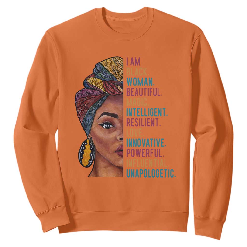 Black Woman Sweatshirt Beautiful Magic Intelligent Resilient Love African American Pride