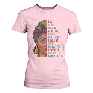 Black Woman T Shirt For Women Beautiful Magic Intelligent Resilient Love African American Pride