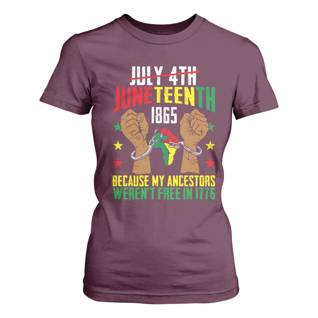 Juneteenth 1865 T Shirt For Women My Ancestors Weren't Free In 1776