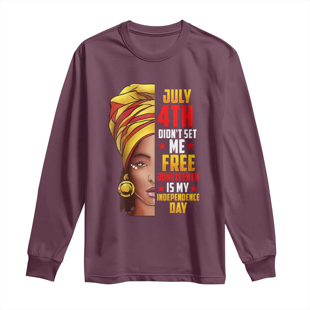 Juneteenth 1866 Long Sleeve Shirt Juneteenth Is My Independence Day for Women