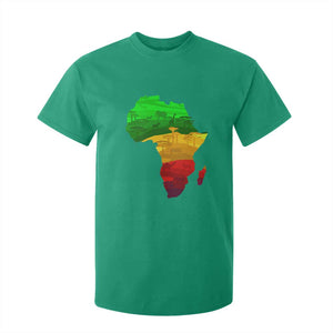 Africa Map T Shirt For Kid Green Yellow Red African Pride