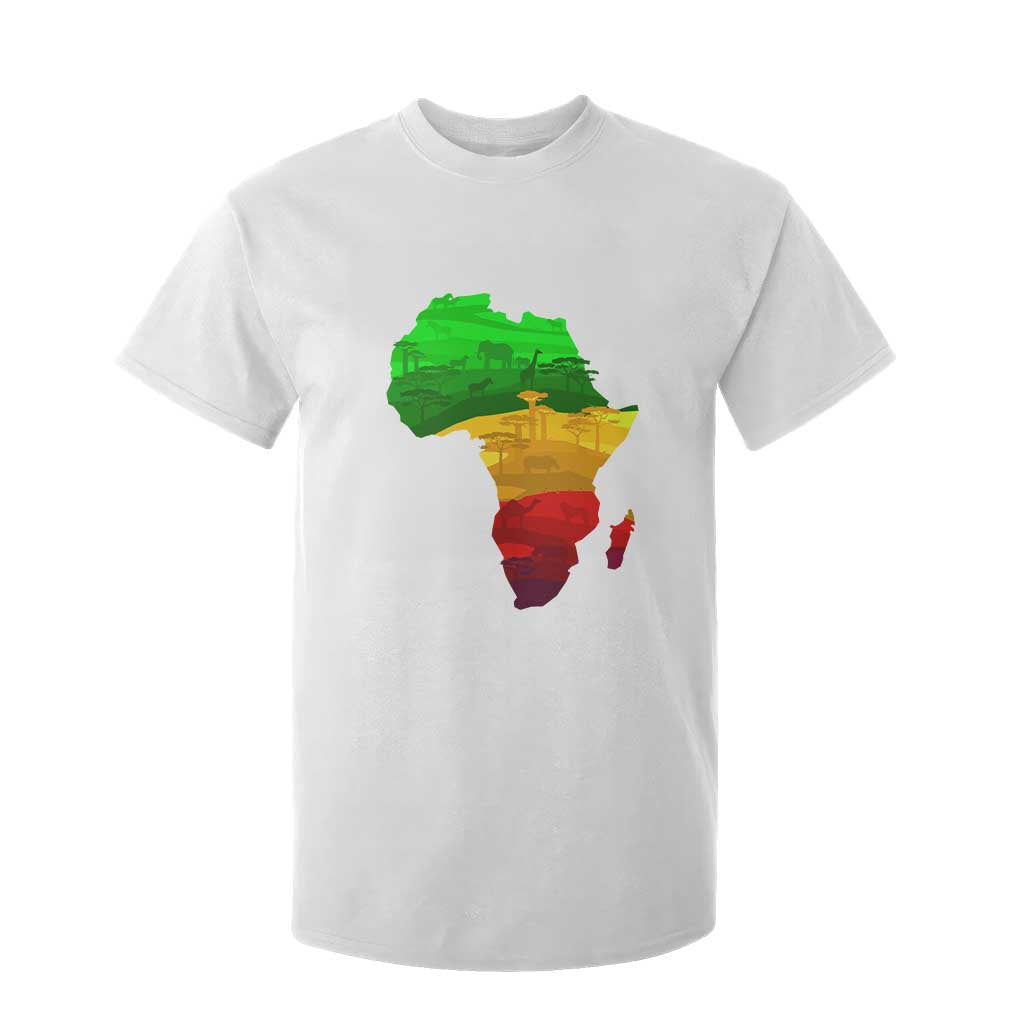 Africa Map T Shirt For Kid Green Yellow Red African Pride