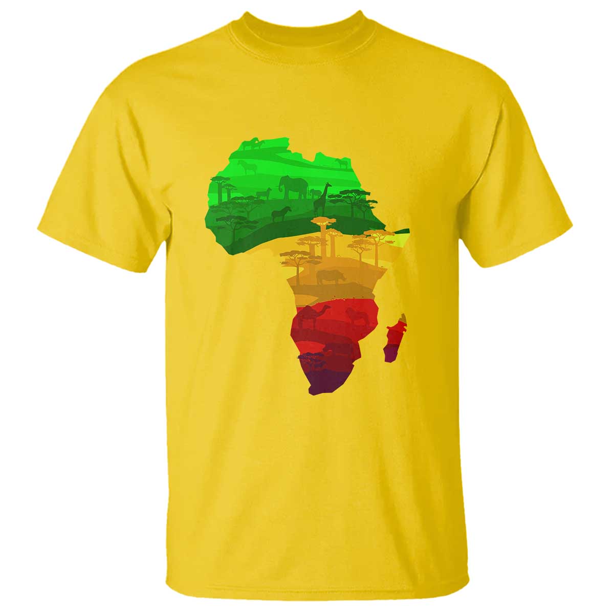 Africa Map T Shirt Green Yellow Red African Pride